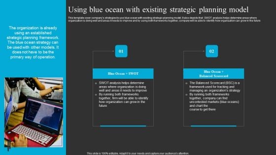 Using Blue Ocean With Existing Strategic Planning Model Ppt Outline Infographics PDF