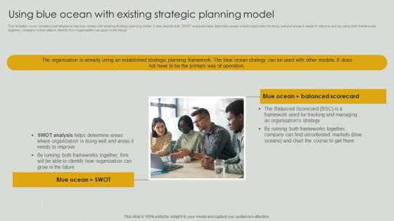 Using Blue Ocean With Existing Strategic Planning Model Slides PDF