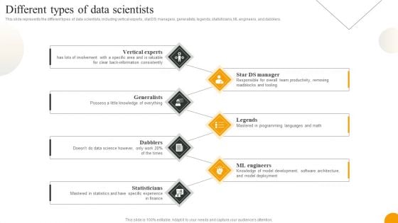 Using Data Science Technologies For Business Transformation Different Types Of Data Scientists Elements PDF Using Data Science Technologies For Business Transformation Different Types Of Data Scientists Elements PDF