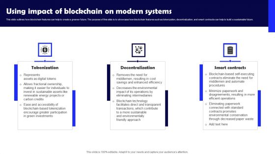 Using Impact Of Blockchain On Modern Systems Template PDF