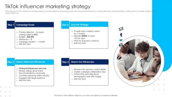 Using Social Media Platforms To Enhance Tiktok Influencer Marketing Strategy Mockup PDF