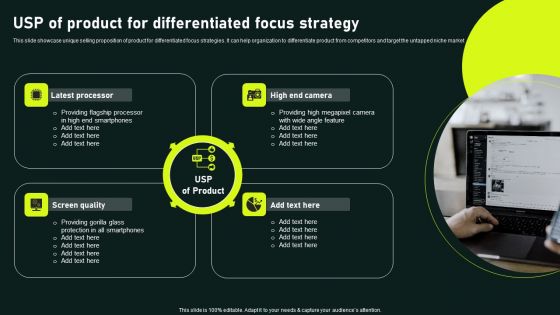 Usp Of Product For Differentiated Focus Strategy Gaining Competitive Advantage Formats PDF