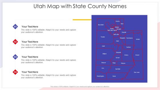 Utah Map With State County Names Diagrams PDF