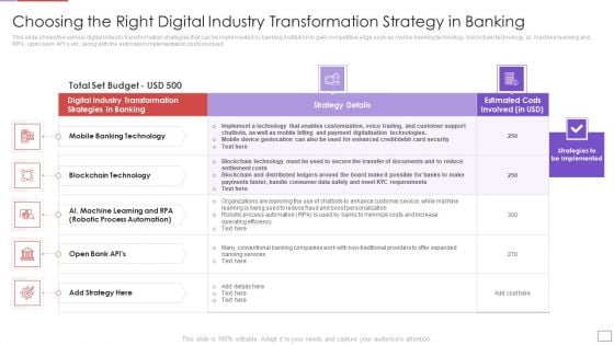 Utilization Of Digital Industry Evolution Methods Choosing The Right Digital Industry Icons PDF