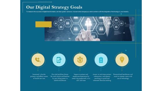 Utilizing Cyber Technology For Change Process Our Digital Strategy Goals Designs PDF