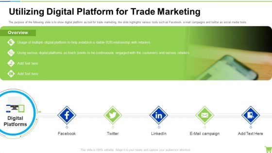 Utilizing Digital Platform For Trade Marketing Infographics PDF Utilizing Digital Platform For Trade Marketing Infographics PDF