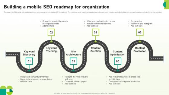 Utilizing SEO To Boost Customer Building A Mobile SEO Roadmap For Organization Slides PDF