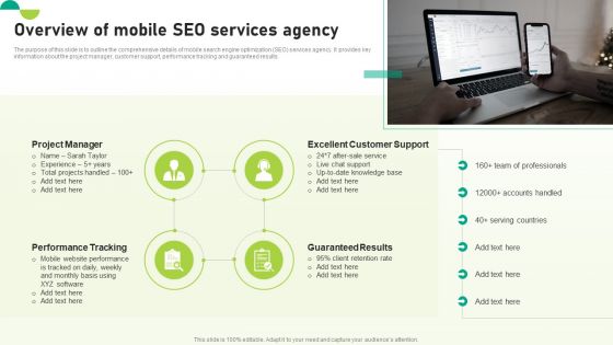 Utilizing SEO To Boost Customer Overview Of Mobile SEO Services Agency Slides PDF