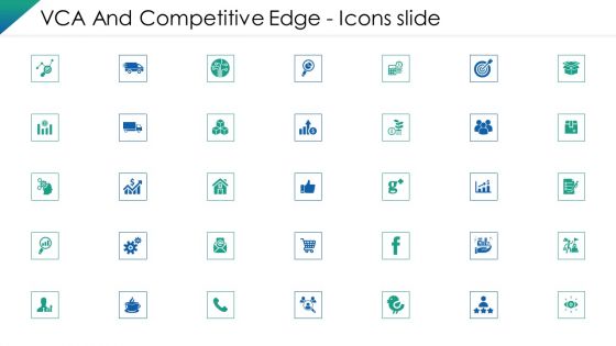 VCA And Competitive Edge Icons Slide Ppt Model Deck PDF