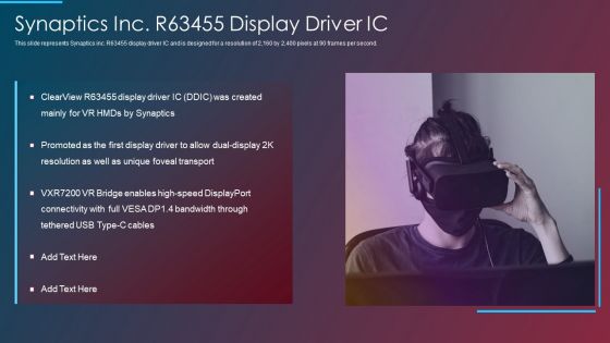 VR And AR IT Synaptics Inc R63455 Display Driver IC Ppt Visual Aids Ideas PDF