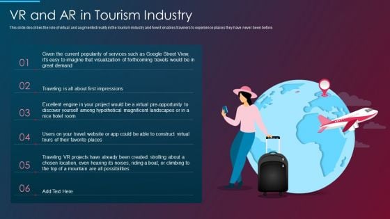 VR And AR IT VR And AR In Tourism Industry Ppt Pictures Gridlines PDF