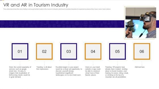 VR And AR In Tourism Industry Ppt PowerPoint Presentation Gallery Ideas PDF