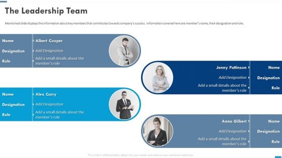 VR Startup The Leadership Team Information PDF VR Startup The Leadership Team Information PDF