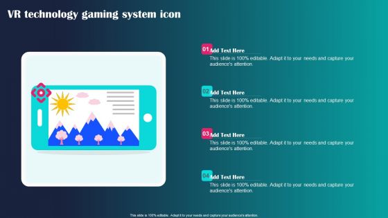 VR Technology Gaming System Icon Ppt PowerPoint Presentation File Graphic Tips PDF