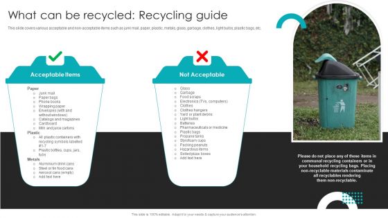 Valet Waste Removal Services What Can Be Recycled Recycling Guide Elements PDF