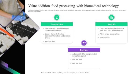 Value Addition Food Processing With Biomedical Technology Clipart PDF