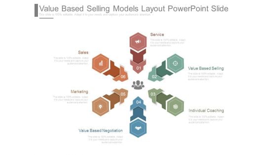 Value Based Selling Models Layout Powerpoint Slide