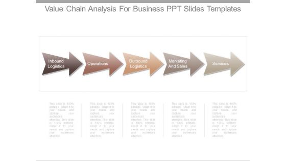 Value Chain Analysis For Business Ppt Slides Templates