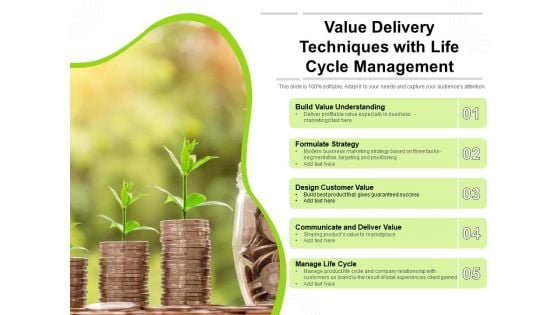 Value Delivery Techniques With Life Cycle Management Ppt PowerPoint Presentation Ideas Guide PDF
