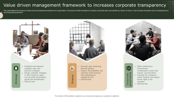 Value Driven Management Framework To Increases Corporate Transparency Ideas PDF