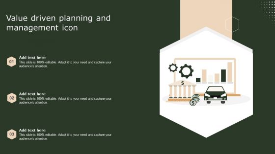 Value Driven Planning And Management Icon Microsoft PDF