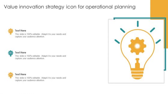 Value Innovation Strategy Icon For Operational Planning Ppt Pictures Diagrams PDF