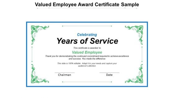 Valued Employee Award Certificate Sample Ppt PowerPoint Presentation File Master Slide Valued Employee Award Certificate Sample Ppt PowerPoint Presentation File Master Slide