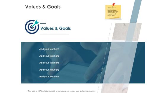 Values And Goals Arrow Ppt PowerPoint Presentation Infographic Template Maker