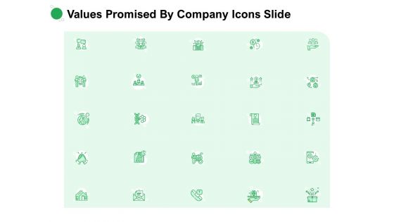 Values Promised By Company Icons Slide Ppt Slides Demonstration PDF