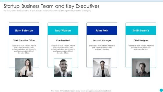 Valuing A Pre Revenue Startup Business Startup Business Team And Key Executives Professional PDF Valuing A Pre Revenue Startup Business Startup Business Team And Key Executives Professional PDF