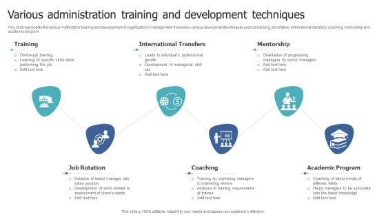 Various Administration Training And Development Techniques Template PDF Various Administration Training And Development Techniques Template PDF