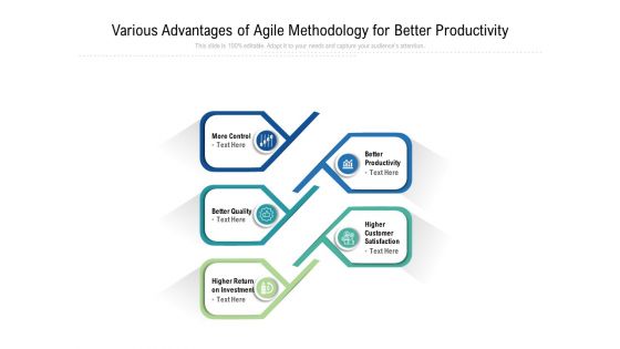 Various Advantages Of Agile Methodology For Better Productivity Ppt PowerPoint Presentation Infographic Template Icon PDF