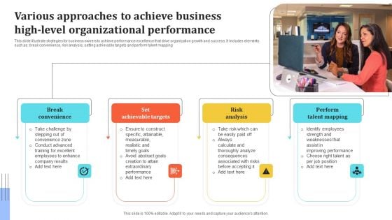 Various Approaches To Achieve Business High Level Organizational Performance Themes PDF Various Approaches To Achieve Business High Level Organizational Performance Themes PDF