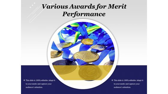 Various Awards For Merit Performance Ppt PowerPoint Presentation File Deck PDF