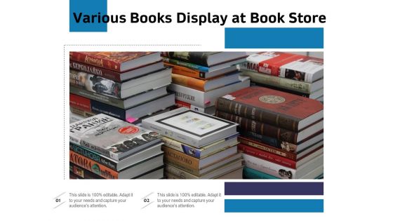 Various Books Display At Book Store Ppt PowerPoint Presentation Ideas Brochure PDF