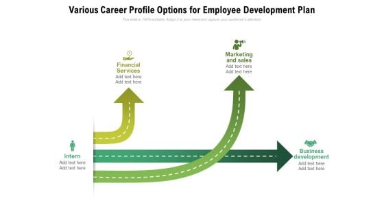 Various Career Profile Options For Employee Development Plan Ppt PowerPoint Presentation Gallery Designs Download PDF