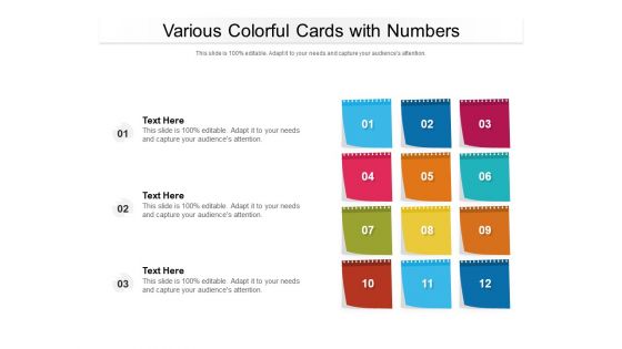 Various Colorful Cards With Numbers Ppt PowerPoint Presentation File Good PDF