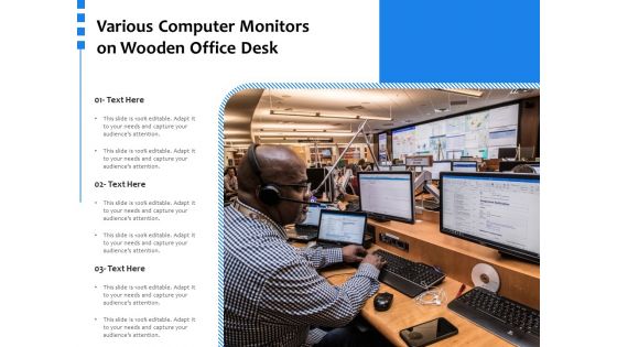 Various Computer Monitors On Wooden Office Desk Ppt PowerPoint Presentation Gallery Tips PDF