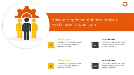 Various Department Teams Project Workstream Scope Icon Infographics PDF