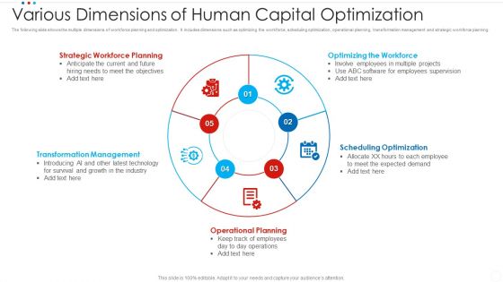 Various Dimensions Of Human Capital Optimization Diagrams PDF