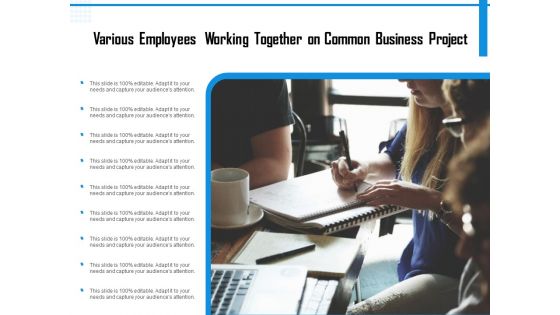 Various Employees Working Together On Common Business Project Ppt PowerPoint Presentation Infographic Template Show PDF