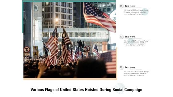 Various Flags Of United States Hoisted During Social Campaign Ppt PowerPoint Presentation Inspiration Professional PDF