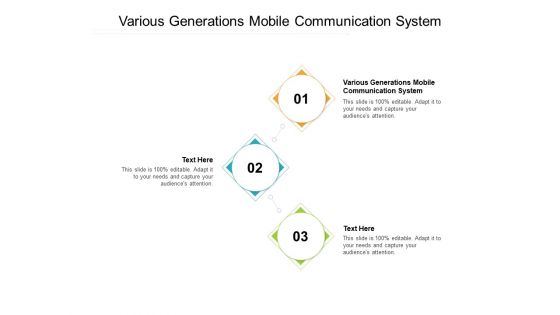 Various Generations Mobile Communication System Ppt PowerPoint Presentation Layouts Gridlines Cpb Pdf