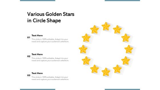 Various Golden Stars In Circle Shape Ppt PowerPoint Presentation Background Images PDF