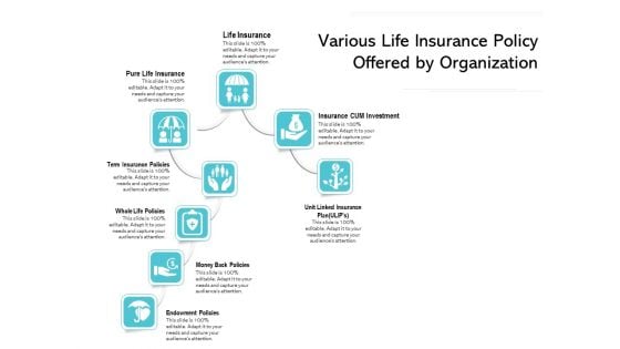 Various Life Insurance Policy Offered By Organization Ppt PowerPoint Presentation File Picture PDF