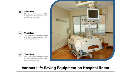 Various Life Saving Equipment On Hospital Room Ppt PowerPoint Presentation Slides Format PDF