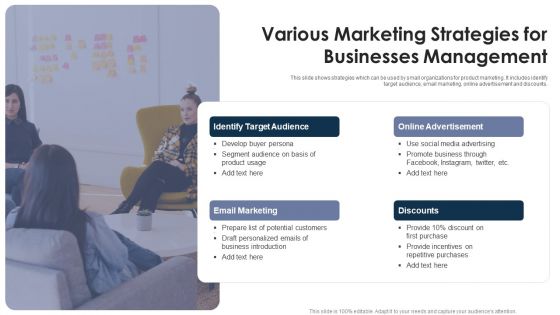 Various Marketing Strategies For Businesses Management Download PDF Various Marketing Strategies For Businesses Management Download PDF