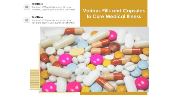Various Pills And Capsules To Cure Medical Illness Ppt PowerPoint Presentation Infographics Layout Ideas PDF