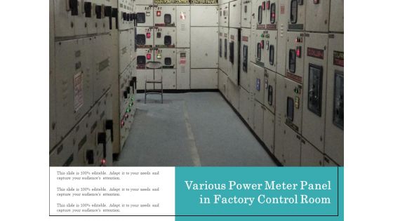 Various Power Meter Panel In Factory Control Room Ppt PowerPoint Presentation Gallery Smartart PDF