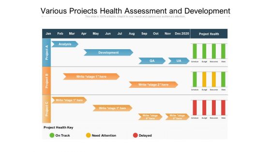 Various Projects Health Assessment And Development Ppt PowerPoint Presentation Portfolio Inspiration PDF